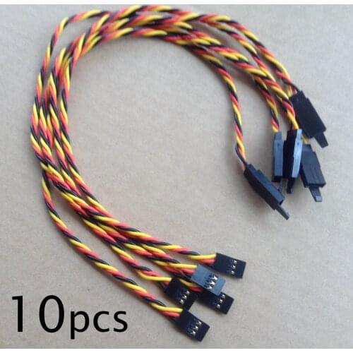 10 Pcs JR Plug Servo Extension Cord Wiring Servo Cable w Anti-loose Buckle for DIY RC Airplane/Boat/Car Model 30/60/90cm