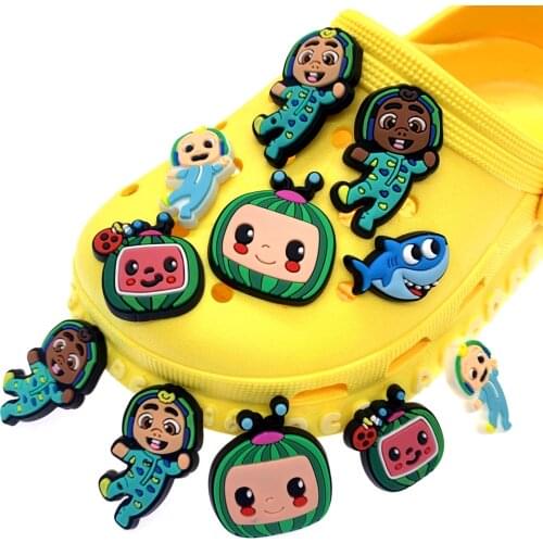 10PCS Hot Selling Cute Cartoon Watermelon Icon Shoes Charms For Kids DIY Croc Accessories Graden Shoe Decor Party Gifts