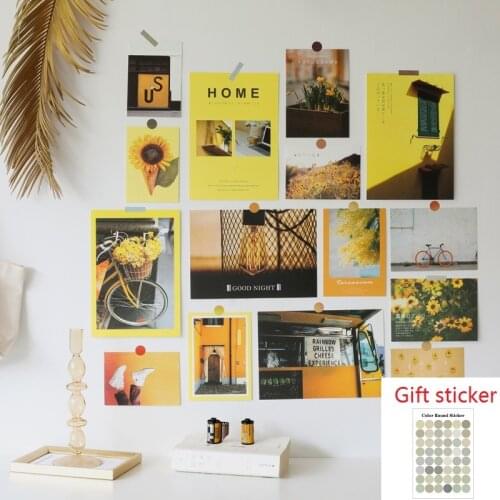 15 photos, ins Japanese style photos,ins Photography props postcards, bedroom, desk, DIY cards, wall decoration cards