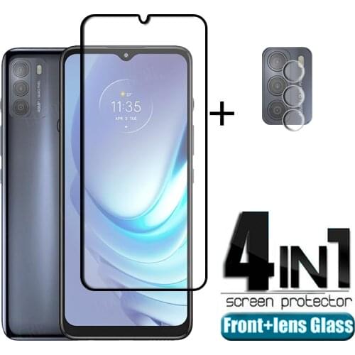 4-in-1 For Motoroal Moto G50 Glass For Moto G50 Tempered Glass Phone Film Full Gover HD Screen Protector For Moto G50 Lens Glass