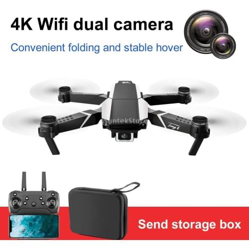 4K 2 Camera Mini Wifi Foldable Quadcopter Fly Drone Aircraft Remote Toy