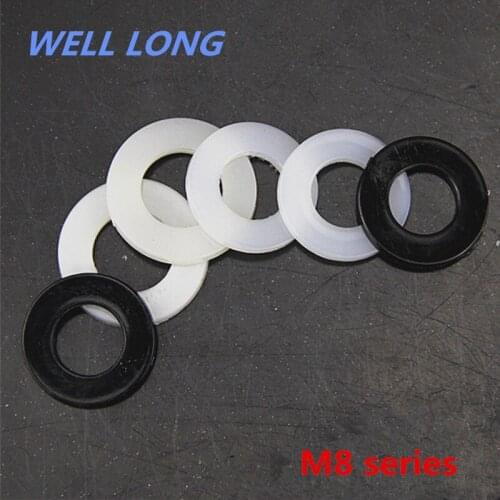 500pcs/lot Nylon Screw Gasket Insulation Plastic Flat Pad Plastic Washer,M8