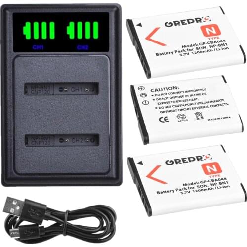 1200mAh NP BN1 NP-BN1 Battery + Dual Charger with Type-c and USB Port for Sony DSC-QX10, DSC-QX100, DSC-T99, DSC-T110, DSC-TF1