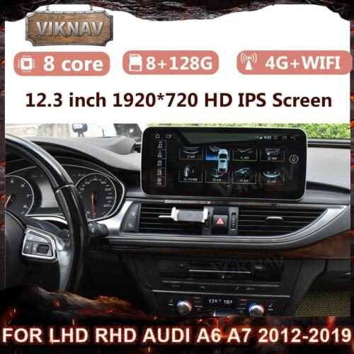 12.3 inch Android Car Radio For LHD RHD AUDI A6 A7 2012-2019 GPS Navigation stereo multimedia Player Head Unit carplay 2 din