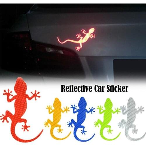 Car Styling Safety Warning Decal Gecko Reflective Sticker Avoiding Accident Covering Scratch Sticker Vehicle Exterior Decoration