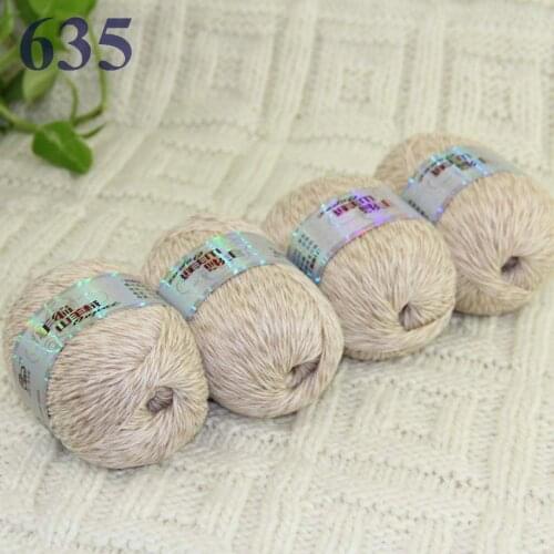 Free Shipping 4X50g balls High quality 100% pure cashmere luxury warm soft hand knitting yarn OldLace Beige 233-635-4