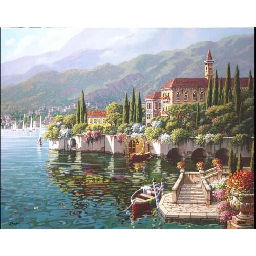 Free shipping!Modern Home Decor Art Wall Verenna Reflection Oil Painting Picture Printed On Canvas Decorate Gifts