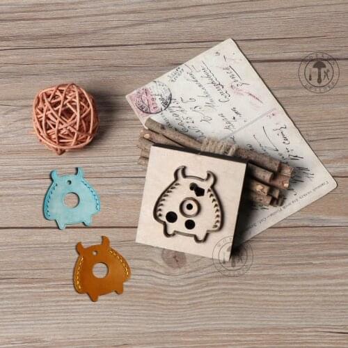 ZONESUN monster key fob ring cover earphone customized leather cutting click press steel rule die handmade handicraft diy gift