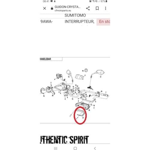 RIGHT HANDLE COVER SUIT FOR CF850ATV 9AWA-101302-0Y600