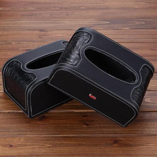 Black Leather Car Tissue Boxes For Audi Ford BMW Benz Volkswagen Cadillac Land Rover Auto Interior Decoration Accessorie