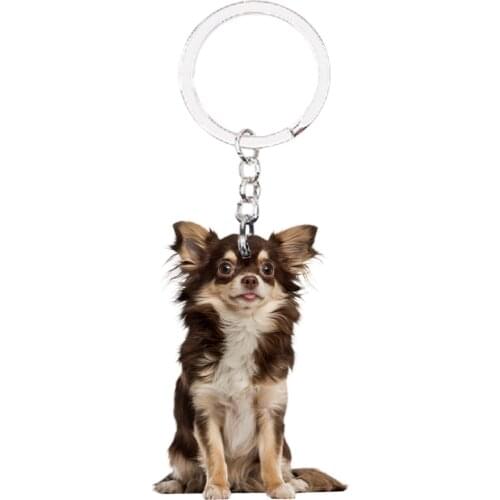 Chihuahua Dog Keychains Car lanyard for keys Animal NOT 3D kawaii charms purse llaveros Pet xmas friends Gift