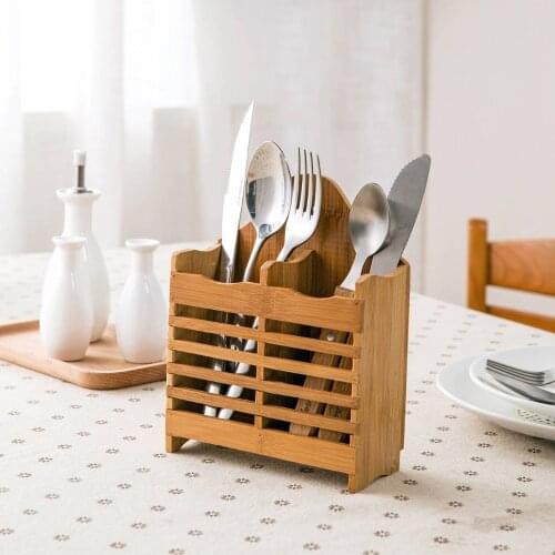 Wood Drying Chopsticks Cage Spoon Fork Organizer Drain Storage Rack Tableware Holder Drainer Storage Container