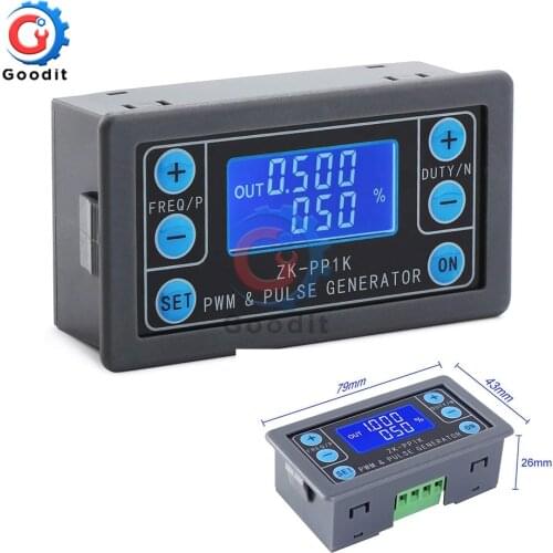 LCD Digital PWM Signal Generator pulse frequency duty cycle adjustable square wave rectangular wave signal function generator