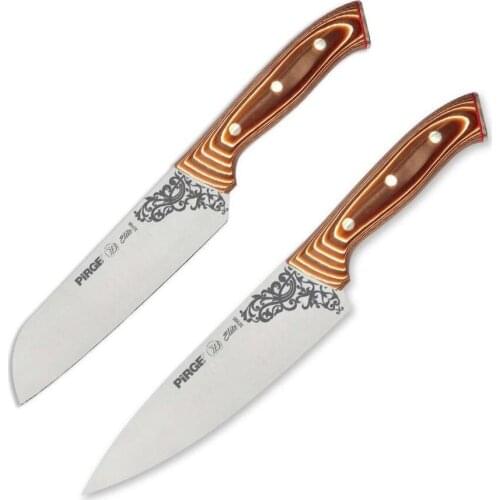 Elite2 Chefs Knife, Natural Wooden Handle Butcher Knife Extra Strong Steel Chef Knife Set (Set)