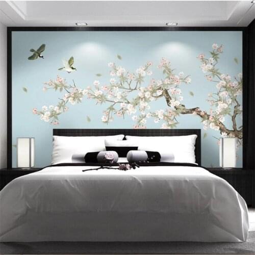 Beibehang Custom wallpaper 3d mural begonia new Chinese hand-painted pen and flower decorative painting papier peint wallpaper