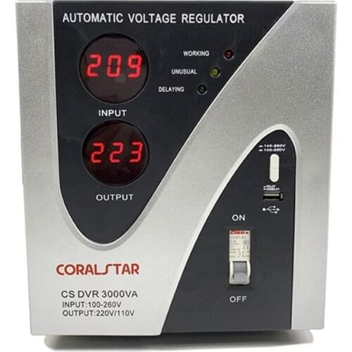 COARLSTAR Single Phase Home AC Automatic Voltage Regulator for Computer 3000va