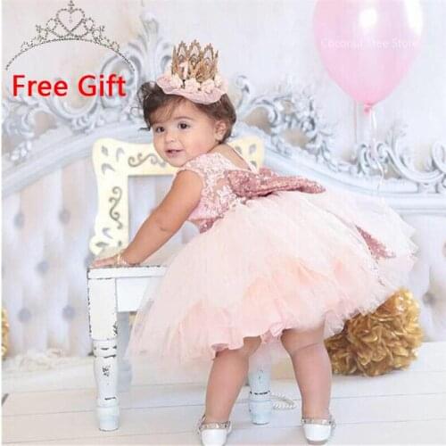 1-5 Years Birthday Party Baby Girl Clothes Lace Bow Princess Dress for Girls Wedding Toddler Girl Costume vestidos infantil