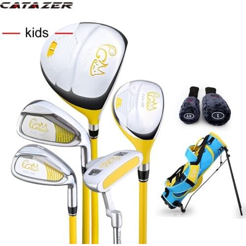 3-12 Year Old Kids Golf Club Full Set Childrens Boy Girl Beginners Golf Training Set Wood Iron Swing Putter Headcover Bag Gift