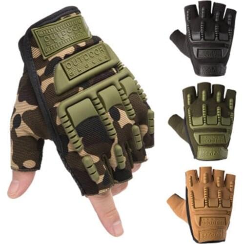 Army Tactical Fingerless Gloves Men Anti-Skid Half Finger Military Shooting Mittens Male SWAT Fighting Combat Glove rekawiczki