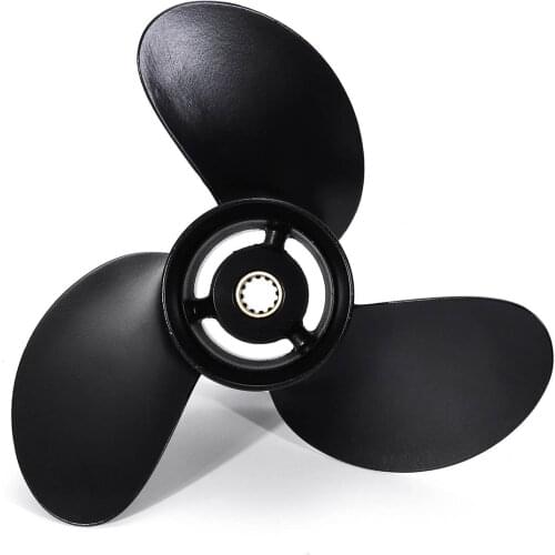 Outboard Propeller Aluminum Alloy Black 12 Spline Tooth 3 Blades For Tohatsu/Nissan/Mercury 8-9.8HP 3B2-64515-0 8.5 x 7.5