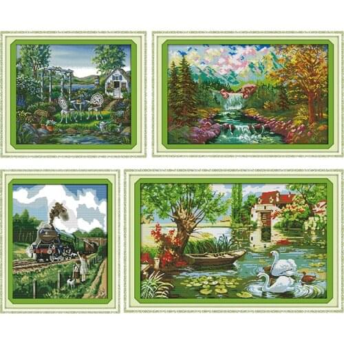 Joy Sunday Love Home Stamped Cross Stitch Kits Handmade Embroidery 11CT 14CT Counted Printed Needlework Decoration Patterns Sets