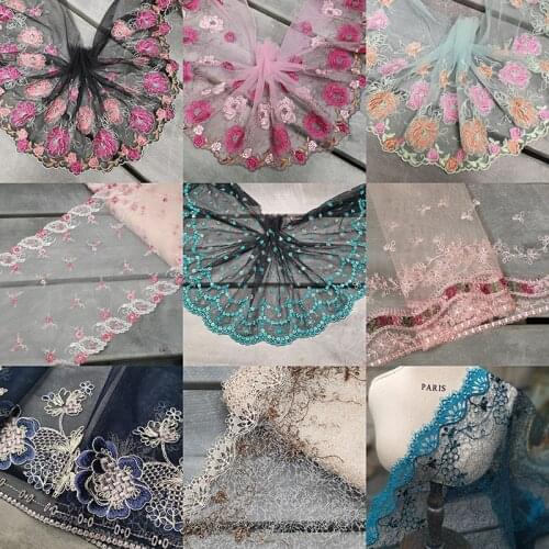 Variety Of Color Mesh Embroidered Tulle Lace Fabric DIY Skirt Dress Cheongsam Night Gown Bra Sewing Decoration Home Accessories