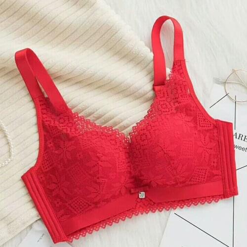 Sexy Lace Women Bras 2021 Fashion Solid Color Comfortable Push Up Bra Adjusted Strapes Underwear Female Lingerie Plus size 90B