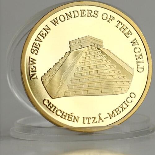 Seven Wonders of the World Mexico pyramid Coins World History Culture Gold Coin Collectibles Home Decorations Art Gift
