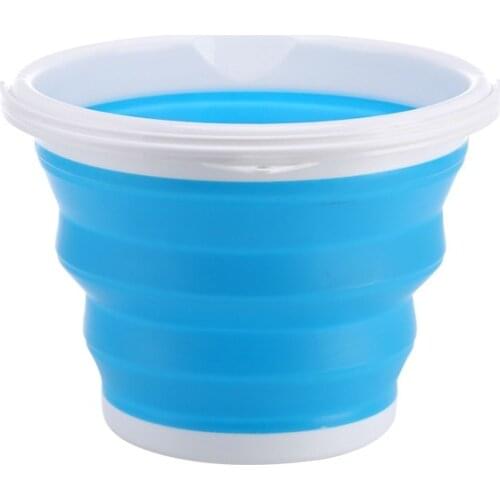 5L Collapsible Bucket Portable Folding Bucket Lid Silicone Car Washing Bucket Children Outdoor Fishing Travel Home Storage
