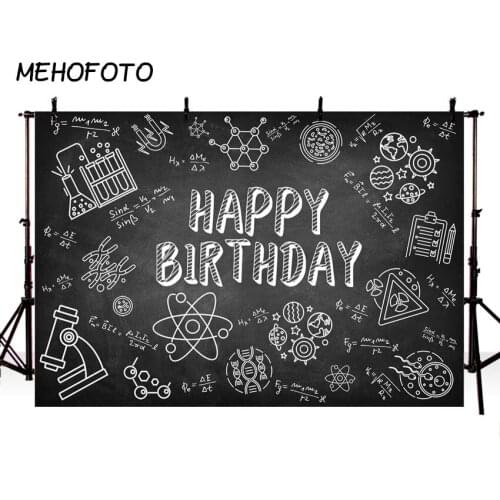 Science Theme Party Backdrop The Scientist Laboratory Blackboard Photo Background Happy Birthday Decoration