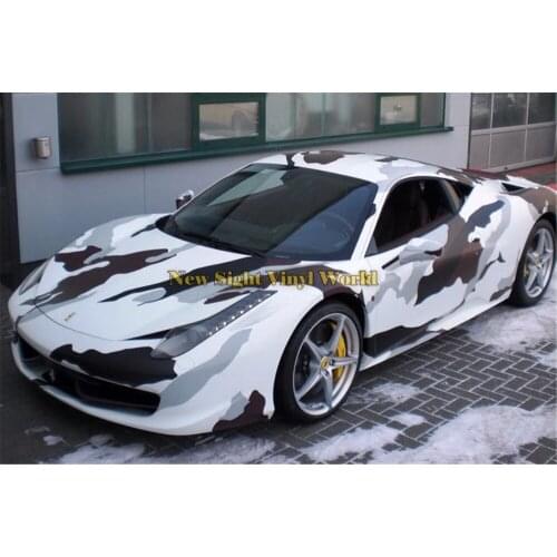Arctic Snow Camo Vinyl Wrap Snow Arctic Camouflage Vinyl Car Styling Bubble Free For Car Sticker Size:1.50*30m/Roll