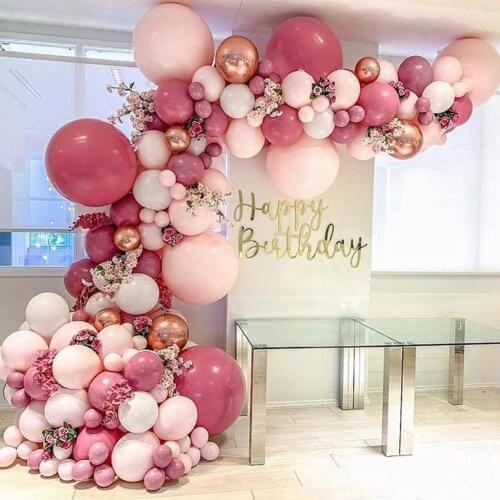 Pink White Gold Latex Balloons Arch Kit Confetti Latex Baby Decor Garland Birthday Backdrop Wedding Shower Ballon Party J7V2