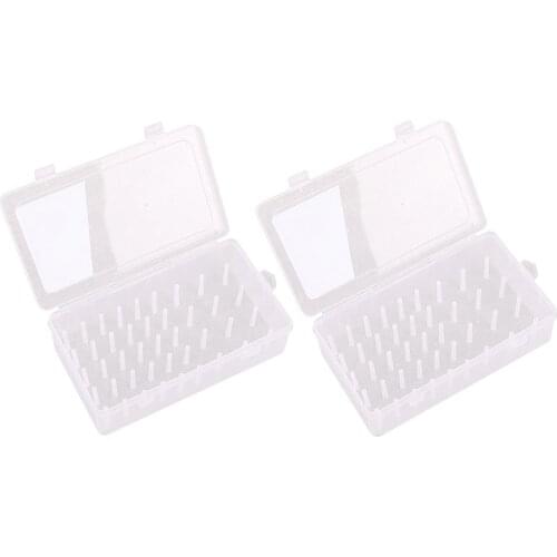 2 Pcs Sewing Thread Storage Box 42 Spool Bobbins Box Reels Empty Container Case Holder Craft Spool Organizing Clear Transparent