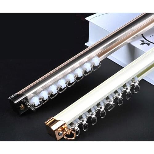 Aluminum Alloy Curtain Track Curtain Rod Ceiling Side Installation Single Durable Triple Curtain Accessories Customized