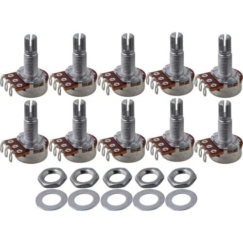10pcs B100K OHM Audio Tone Guitar Potentiometer 16mm Base Dia/18mm Shaft