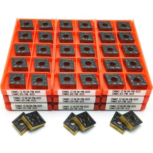 100pcs CNMG120408 PM 4225 CNMG120404 PM 4225 Carbide inserts, external turning tools, lathe milling tools, CNC turning tools