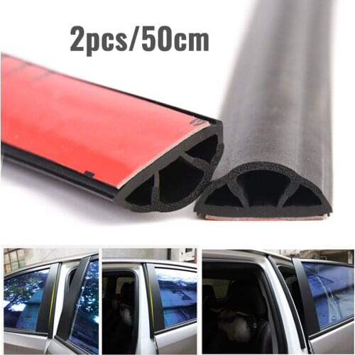 2 pcs 50cm B Pillar Car Door Seal Rubber Sealing Strips Rear Edge Rubber Insulation Noise