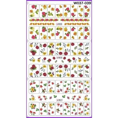 3 PACKS / LOT NAIL ART WATER TRANSFERS STICKERS NAIL DECALS FLOWER KITTEN BEAR BUTTERFLY W037-054