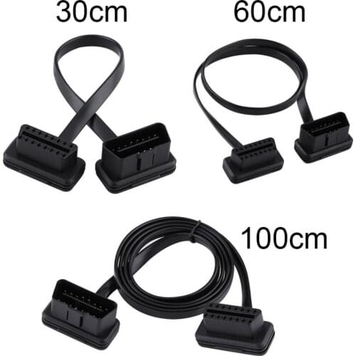 Car Auto 16 Pin Male to Female OBD2 Extension Cable Diagnostic Adapter 30cm/60cm/100cm