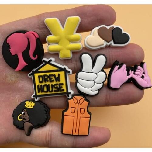 Free Shipping 1Pcs Character Image Gesture Brown Vest Slipper Accessories Charms For Kids Cute Party Xmas Gifts 5P-13L-1