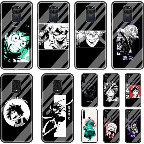 My hero Academia Anime Phone Case For Xiaomi Redmi Note 9S 9 Pro 8T 7 8 Pro 8A 9A 9C Glass Cover For Xiaomi Poco X3 NFC Shell