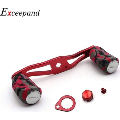Exceepand 95mm Red CAMO Knob Fishing Reel Handle Replacement for Abu Garcia Daiwa Saltwater Baitcasting Reel Repair Fishing Reel