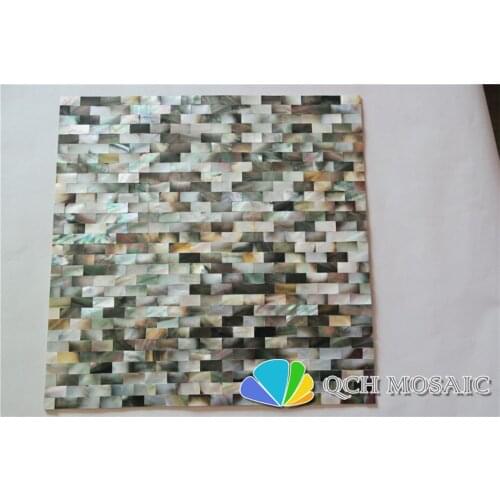 Black mother of pearl mosaic tile for kitchen backsplash and bathroom 6 square feet/lot brick pattern seamless wall tile