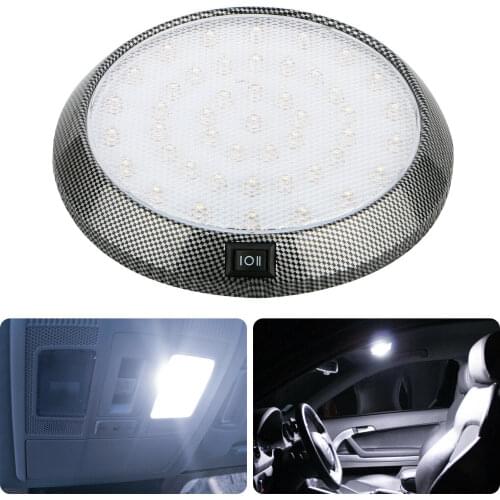 DC 12V White 46 LED Car Auto Round Dome Roof Ceiling Light Car Roof Ceiling Magnet Lamp Interior Bright White