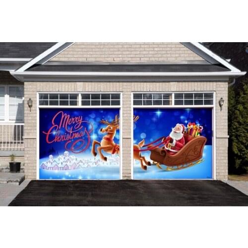 DD Garage Door Banner Free Design 7 X 16ft Outdoor Christmas Holiday Cover Mural Decoration Advertising Display