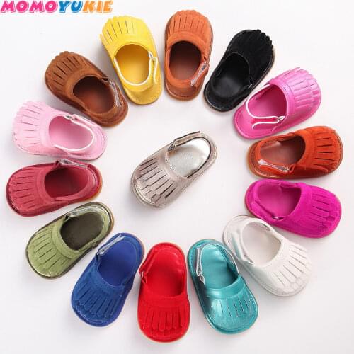 Baby moccasins stylish pu leather tassel tassel girls baby shoes Scarpe Neonata hook and loop outdoor shoes hard rubber bottom