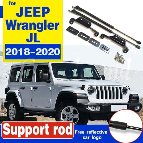 For Jeep Wrangler JL 2018 2019 2020 JL car-styling Refit hood hood gas shock lift strut Support bars Rod stainless steel style