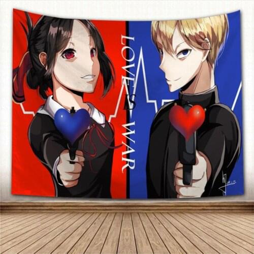 Nice Kaguya-sama Love Is War Tapestry Wall Hanging Wall Fabric Tapestry Art Home Decoration Sleeping Pad Wall Carpets Dorm Decor