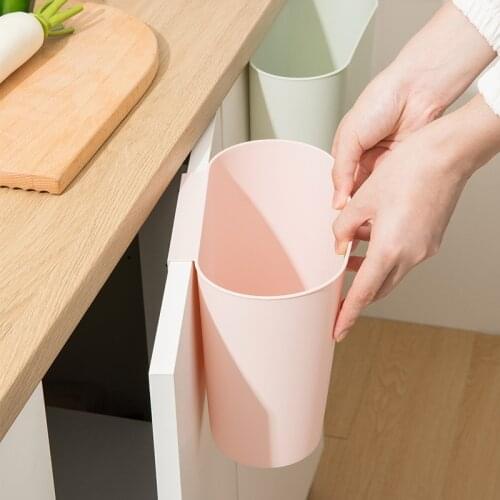 Kitchen Hanging Trash Can Installation Simple Bedroom Office Desktop Washable Cabinet Door Garbage Bin Small Plastic Basket