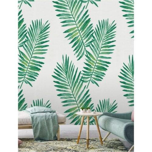 LUCKYYJ Contact Paper Tropical Palm Peel and Stick Wallpaper Removable Green White Vinyl Self Adhesive Decorative Wall Sticker